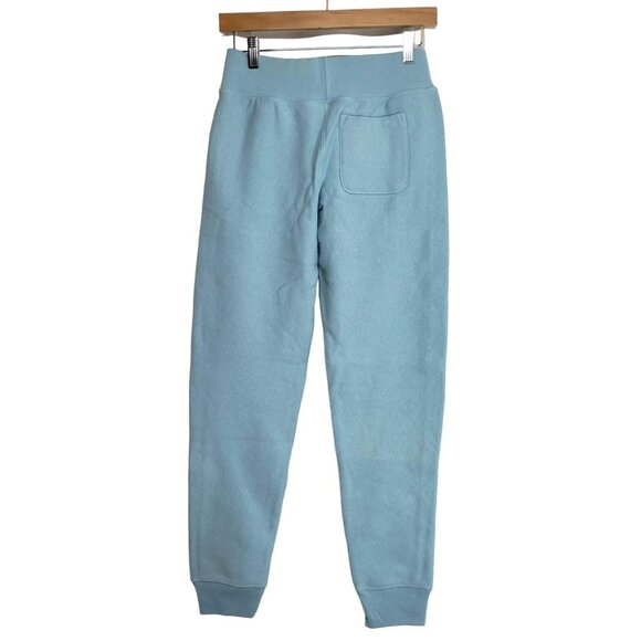 CHAMPION Nwt Reverse Weave Sweatpants XS Light Blue Logo Spellout Tape on Side - Picture 2 of 8